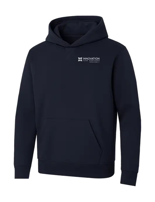 Allmade Dark Navy Organic French Terry Pullover Hoodie w/Innovation Care Partners Logo
