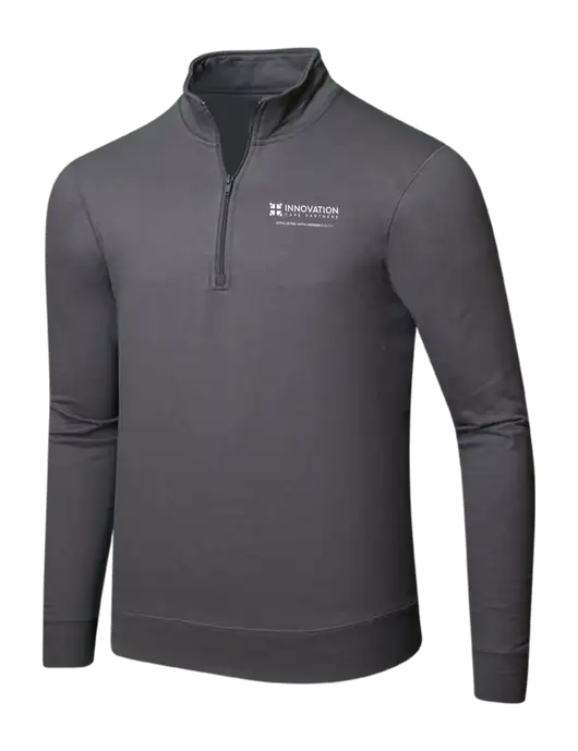 Charcoal 8.5 oz Ring Spun 1/4 Zip Pullover Sweatshirt w/Innovation Care Partners Logo