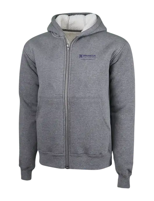 Cornerstone Grey Heather Heavyweight Sherpa Lined Hooded Fleece Jacket w/Innovation Care Partners Logo