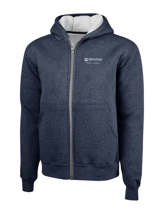 Cornerstone Navy Heavyweight Sherpa Lined Hooded Fleece Jacket w/Innovation Care Partners Logo
