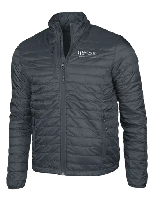 Dark Grey Puffy Packable Jacket w/Innovation Care Partners Logo