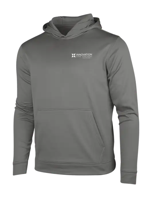 Dark Smoke Grey Sport-Wick Fleece Hooded Pullover w/Innovation Care Partners Logo