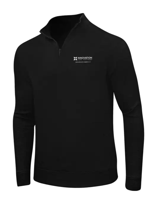 Deep Black/Charcoal Heather Interlock 1/4 Zip w/Innovation Care Partners Logo