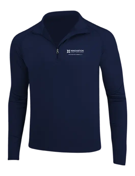 Navy Sport Wick Stretch 1/4 Zip Pullover w/Innovation Care Partners Logo