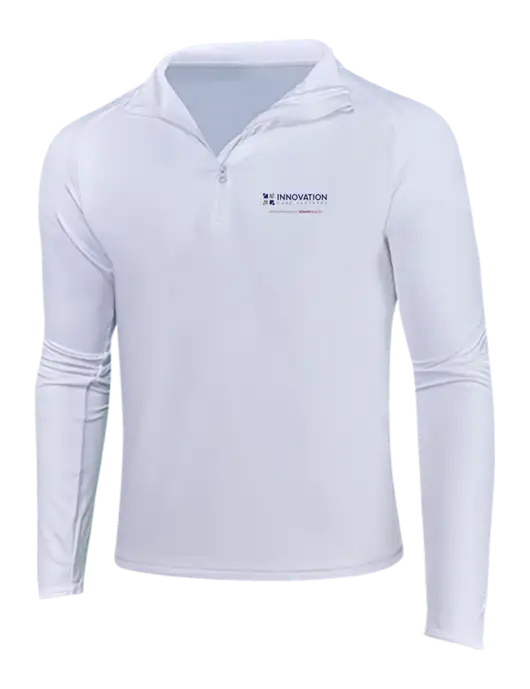 White Sport Wick Stretch 1/4 Zip Pullover w/Innovation Care Partners Logo
