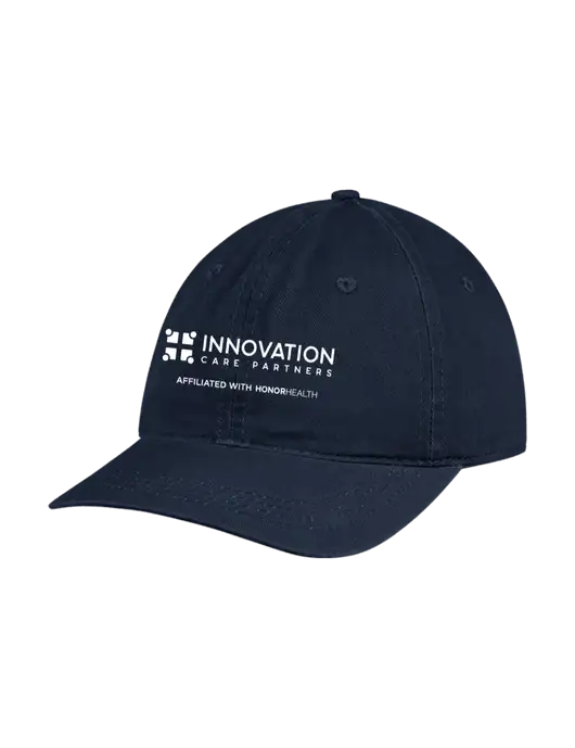 Garment Washed Unstructured Twill Navy Cap w/Innovation Care Partners Logo