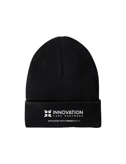 Recycled Black Beanie w/Innovation Care Partners Logo
