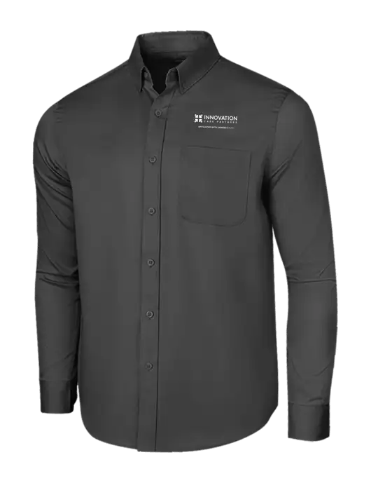 Long Sleeve Dark Grey Superpro React Twill Shirt w/Innovation Care Partners Logo