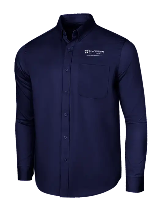 Long Sleeve Navy Superpro React Twill Shirt w/Innovation Care Partners Logo
