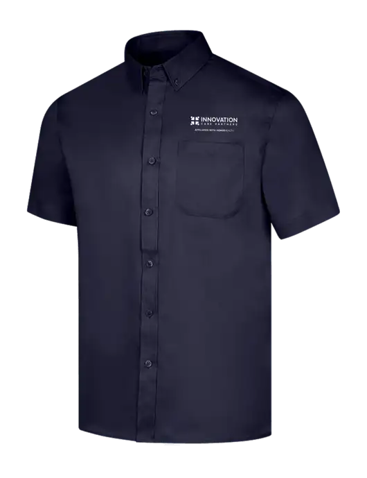 Short Sleeve Navy Superpro React Twill Shirt w/Innovation Care Partners Logo