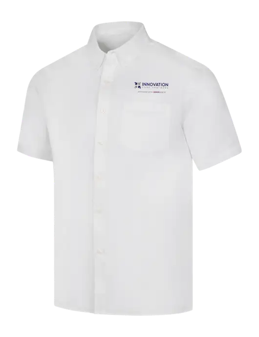 Short Sleeve White Superpro React Twill Shirt w/Innovation Care Partners Logo