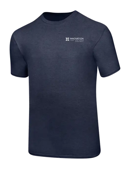 Ring Spun Heather Navy 4.5 oz T-Shirt w/Innovation Care Partners Logo