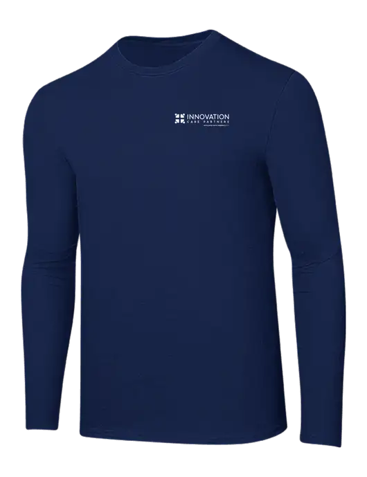 Ring Spun Navy 4.5 oz Long Sleeve T-Shirt w/Innovation Care Partners Logo