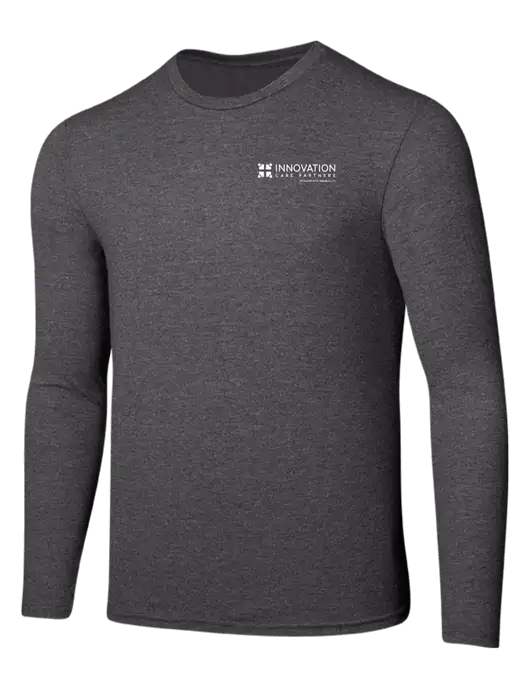 Seriously Soft Heathered Charcoal Long Sleeve T-Shirt w/Innovation Care Partners Logo