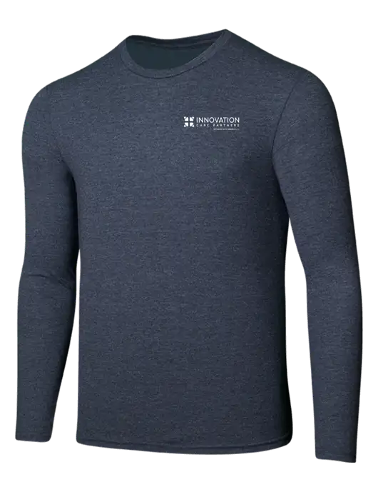 Seriously Soft Heathered Navy Long Sleeve T-Shirt w/Innovation Care Partners Logo