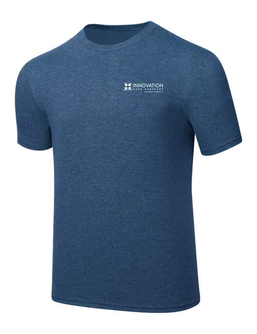 Simply Soft Heathered Navy 4.5oz  Poly/Combed Ring Spun Cotton T-Shirt w/Innovation Care Partners Logo