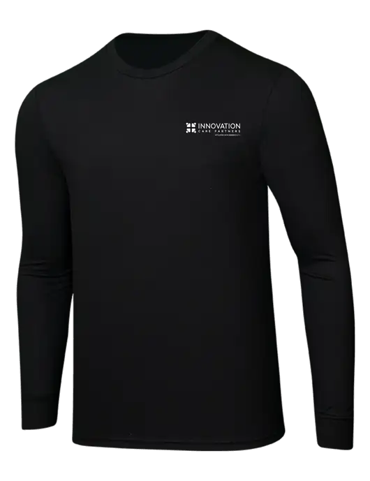 Simply Soft Long Sleeve Black 4.5 oz, Poly/Combed Ring Spun Cotton T-Shirt w/Innovation Care Partners Logo