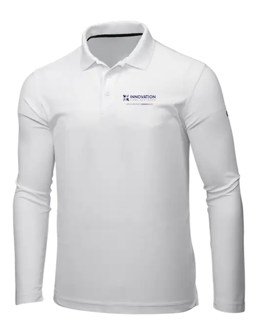 OGIO Bright White Caliber 2.0 Long Sleeve Polo w/Innovation Care Partners Logo