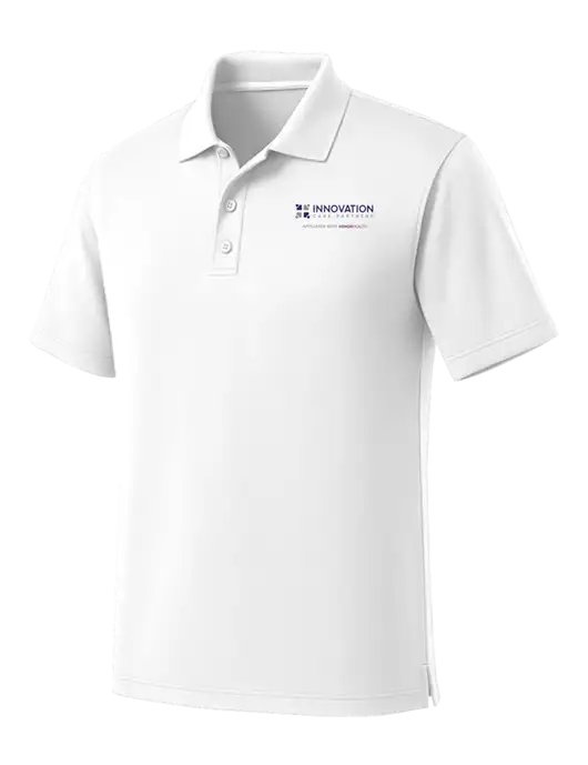 White Dry Zone UV Micro Mesh Polo w/Innovation Care Partners Logo