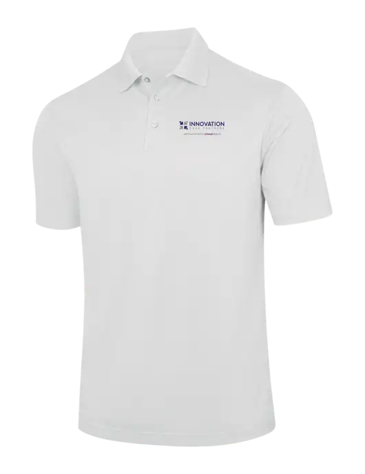 White Performance Fine Jacquard Polo w/Innovation Care Partners Logo