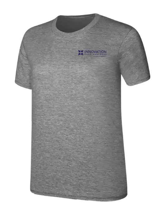 Womens Ring Spun Light Grey Heather 4.5 oz T-Shirt w/Innovation Care Partners Logo