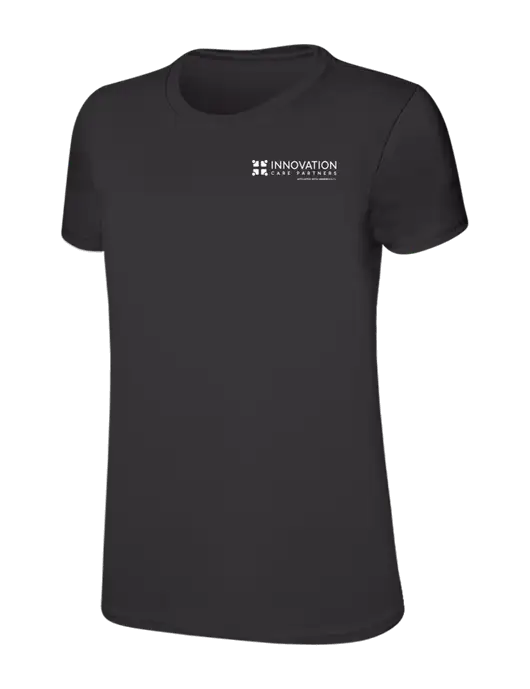 Womens Ring Spun Charcoal 4.5 oz T-Shirt w/Innovation Care Partners Logo