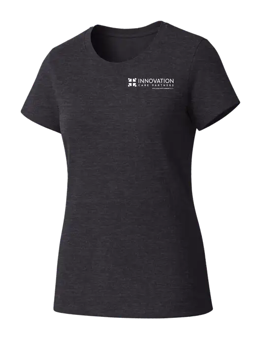 Womens Seriously Soft Heathered Charcoal T-Shirt w/Innovation Care Partners Logo