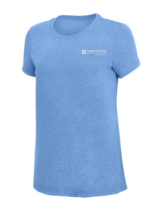 Womens Simply Soft Maritime Frost 4.5oz Poly/Combed Ring Spun Cotton T-Shirt
 w/Innovation Care Partners Logo