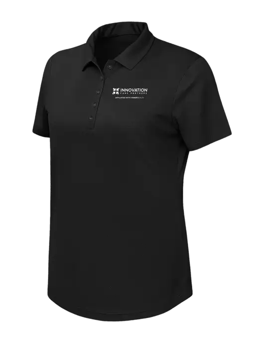 Callaway Womens Birdseye Black Polo w/Innovation Care Partners Logo