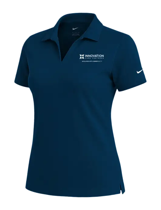 NIKE Navy Womens Dri-Fit Micro Pique Polo w/Innovation Care Partners Logo
