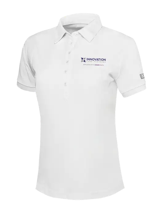 OGIO Womens Bright White Jewel Polo w/Innovation Care Partners Logo