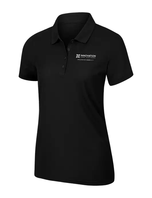Womens Black Core Classic Pique Polo w/Innovation Care Partners Logo