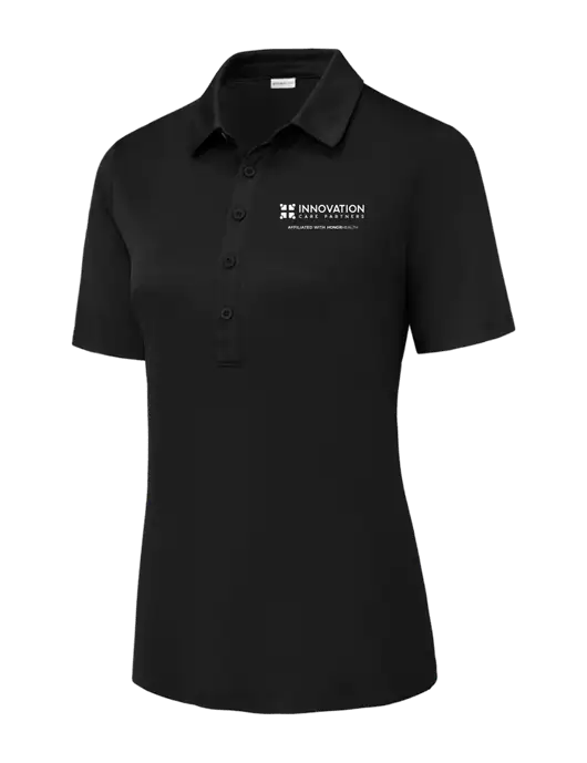 Black Womens Posi-UV Pro Polo w/Innovation Care Partners Logo