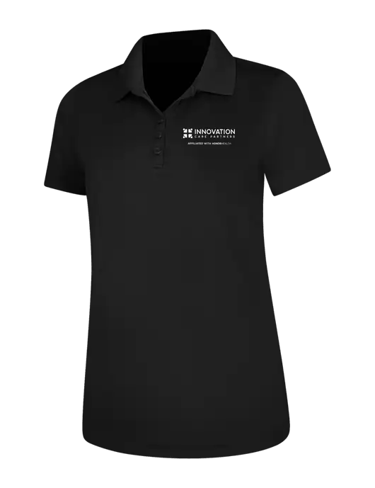 Black Womens Dry Zone UV Mesh Polo w/Innovation Care Partners Logo