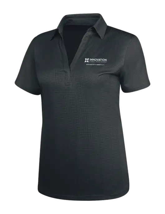 Dark Grey Womens Performance Fine Jacquard Polo w/Innovation Care Partners Logo