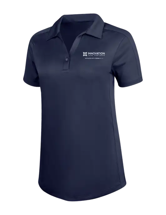 Womens Dark Navy Diamond Jacquard Polo w/Innovation Care Partners Logo