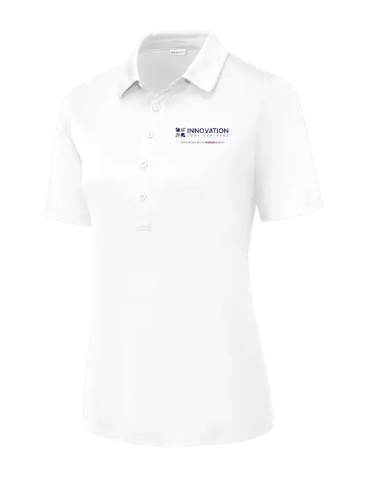 White Womens Posi-UV Pro Polo w/Innovation Care Partners Logo