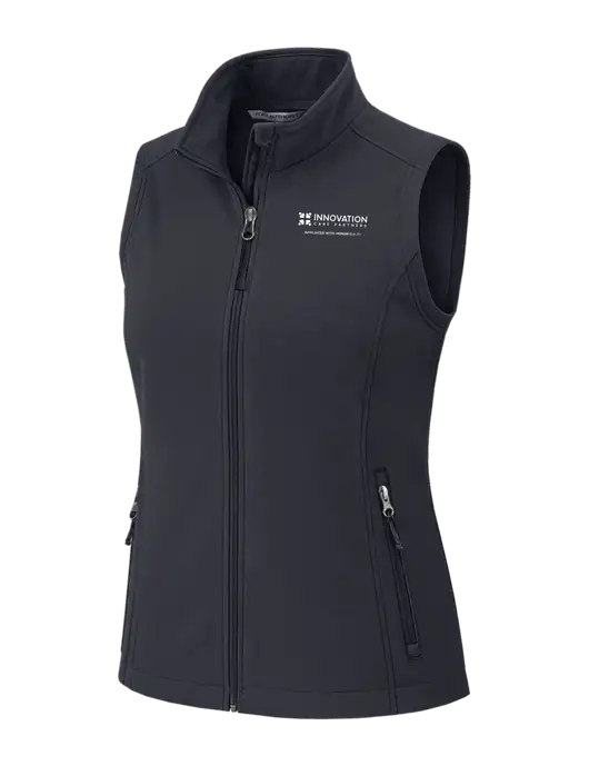 Charcoal Grey Womens Core Soft Shell Vest w/Innovation Care Partners Logo