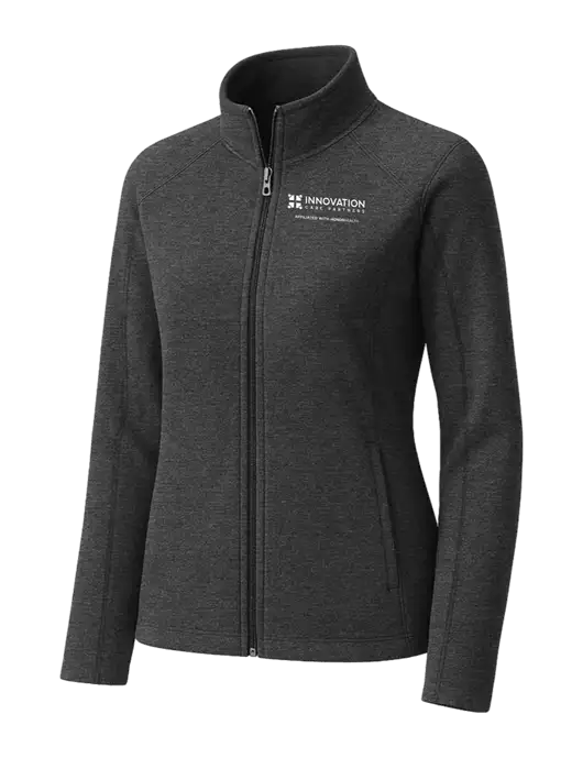 Charcoal Womens Heather Microfleece Full-Zip Jacket w/Innovation Care Partners Logo