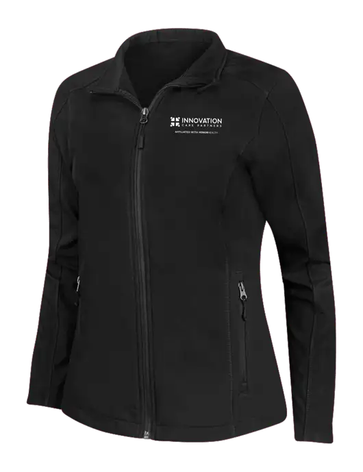 Black Womens Core Soft Shell Jacket w/Innovation Care Partners Logo