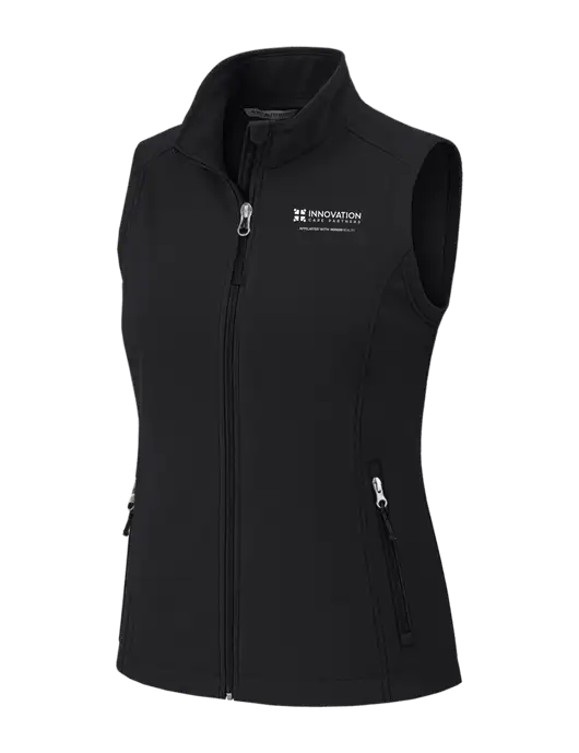 Black Womens Core Soft Shell Vest w/Innovation Care Partners Logo