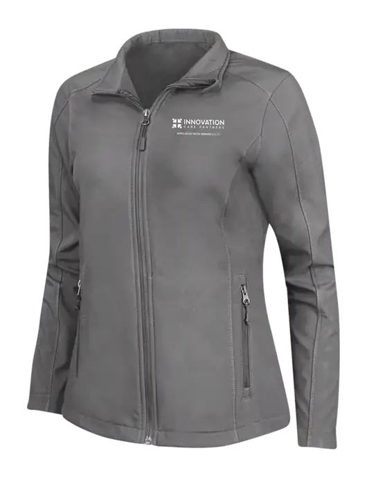Medium Grey Womens Core Soft Shell Jacket w/Innovation Care Partners Logo