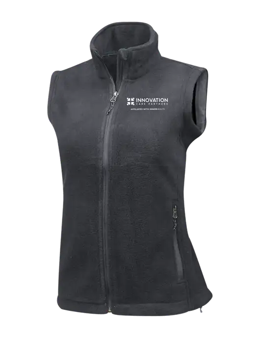 Medium Grey Womens Fleece Vest w/Innovation Care Partners Logo