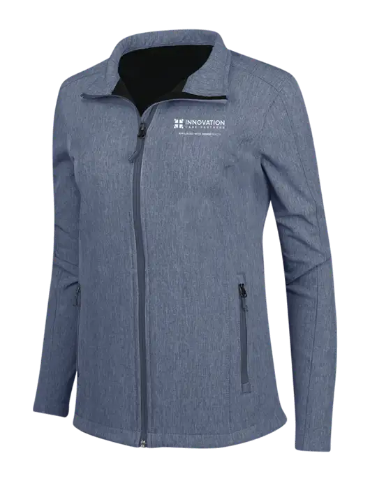 Navy Heather Womens Core Soft Shell Jacket w/Innovation Care Partners Logo