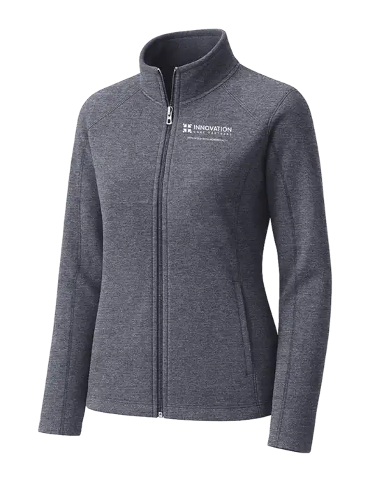 Light Navy Heather Womens Microfleece Full-Zip Jacket w/Innovation Care Partners Logo