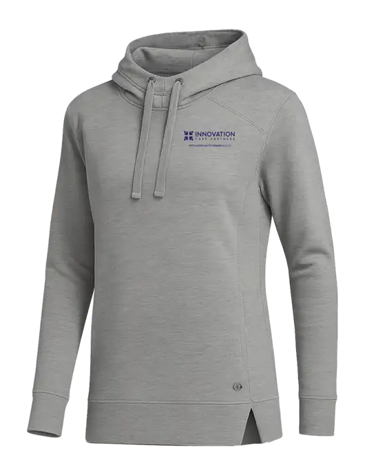 OGIO Heather Grey Womens Luuma Pullover Fleece Hoodie w/Innovation Care Partners Logo
