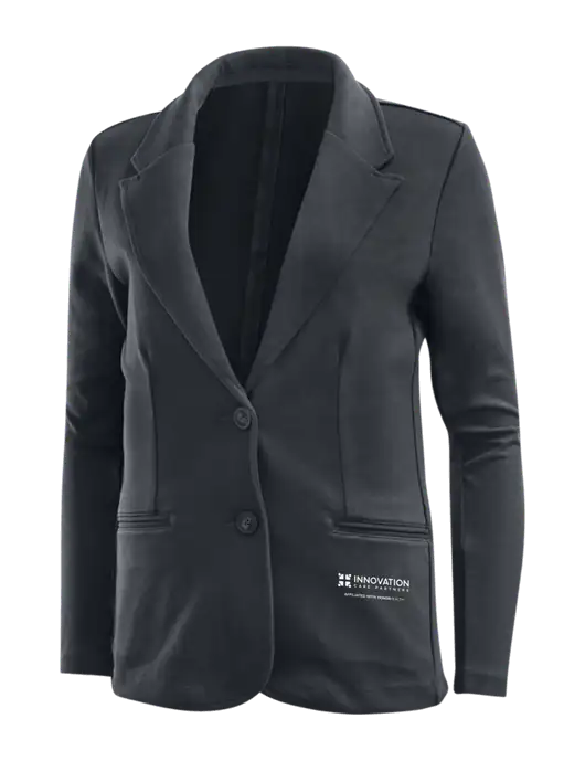 Charcoal Grey Womens Knit Blazer w/Innovation Care Partners Logo