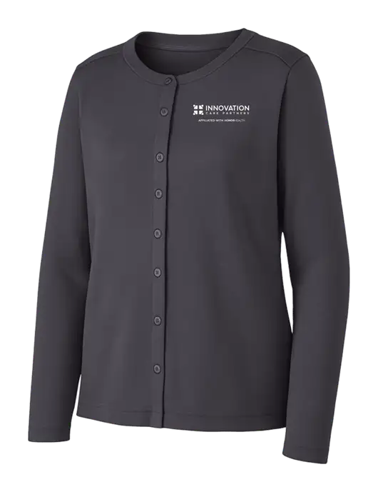 Grey Smoke Womens Concept Stretch Button-Front Cardigan Sweater w/Innovation Care Partners Logo