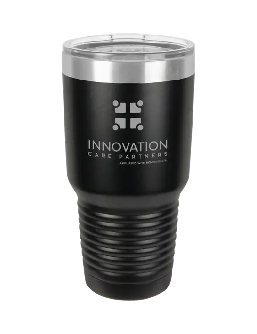 Polar Camel 30 oz Powder Coated Black Vacuum Insulated Tumbler w/Innovation Care Partners Logo