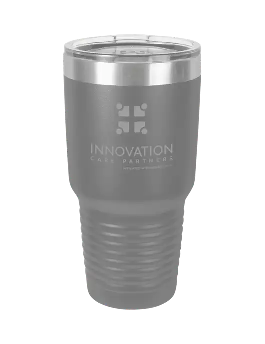 Polar Camel 30 oz Powder Coated Grey Vacuum Insulated Tumbler w/Innovation Care Partners Logo